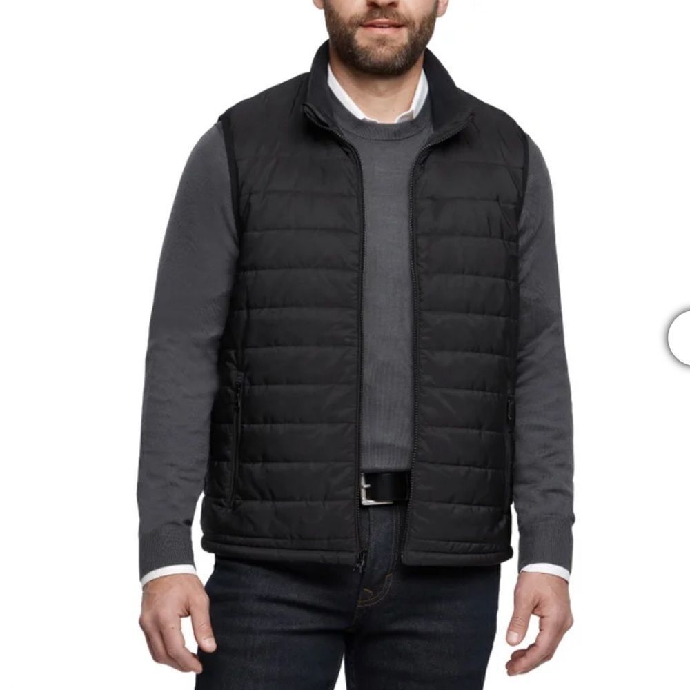 Men's Black Quilted Vest Banana Republic